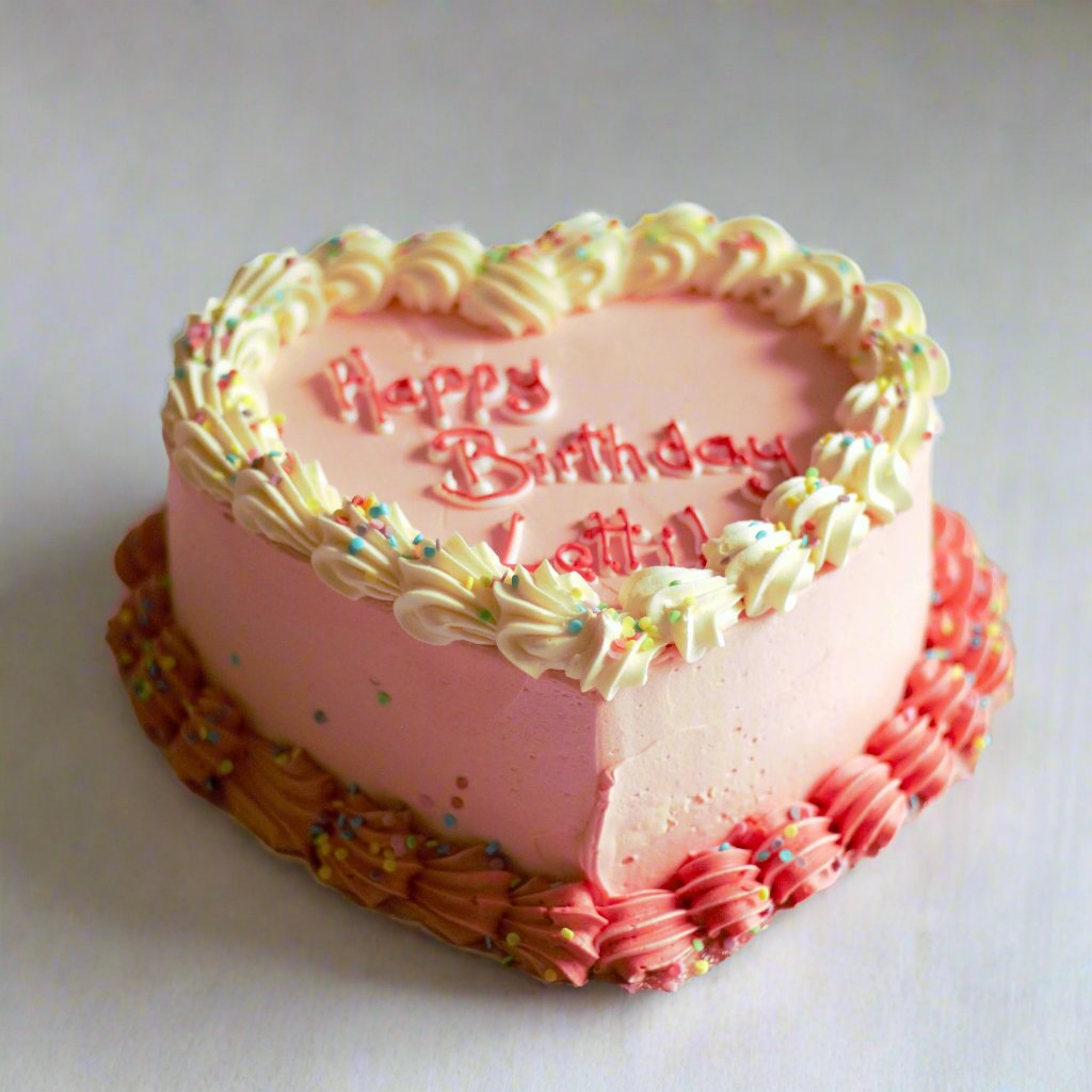 heart-shaped buttercream cake